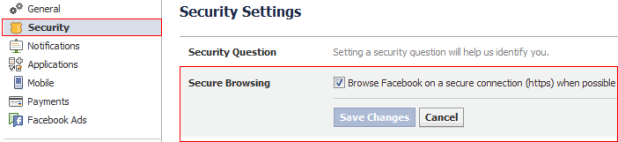 How to Secure Facebook Account with HTTPS Connection