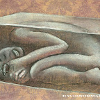 This girl, Katharine Cane, got into a very small acrylic box. There was a sort of drinking game held on the box and another girl sat on top of it and had liquor poured on her body. What impressed me most was how exceedingly happy Katharine seemed to be trapped naked in a tiny clear plastic box. It's not really Kinbaku at all, but it was happening so I drew it.