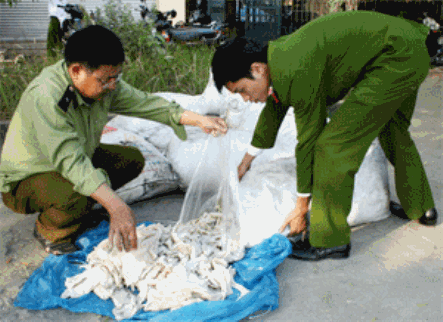 Lào Cai tiêu hủy 350 kg thực phẩm thối hỏng