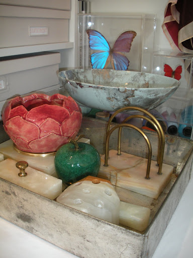 All of my great finds housed in a vintage tin tray.