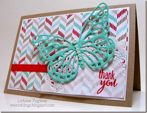 LeAnne Pugliese WeeInklings Butterfly Thank You Stampin Up