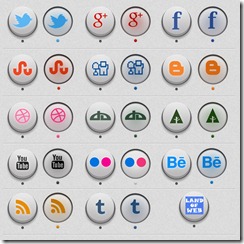 3d circle social icons