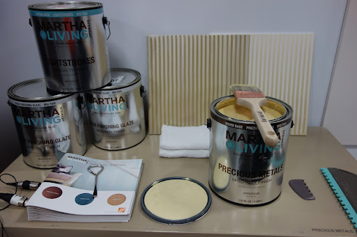 Martha used shimmery Precious Metals paint from the Home Depot in the demo. (It comes in over 20 metallic hues!)
