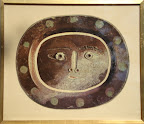 Collage, Inramat tryck av tallrik. Art nr. 30009. Mått ink ram 29x24