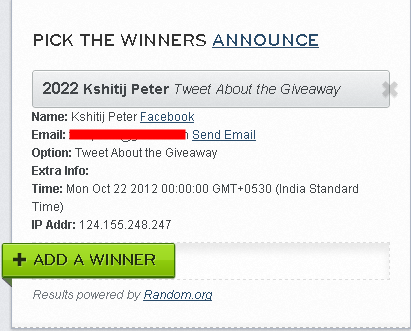 QTP Book Winner - Giveaway -"Test Automation and QTP"