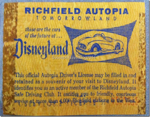 Vintage Disneyland Autopia Drivers License 1957