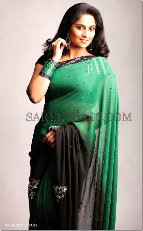 Shalini_Green_Black_Saree