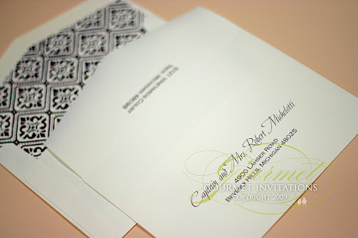 The entire suite was letterpress with a gorgeous designed pattern that was 