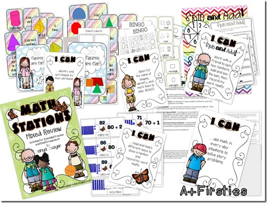 Math Stations Mixed Review-001 Math Stations Mixed Review-001