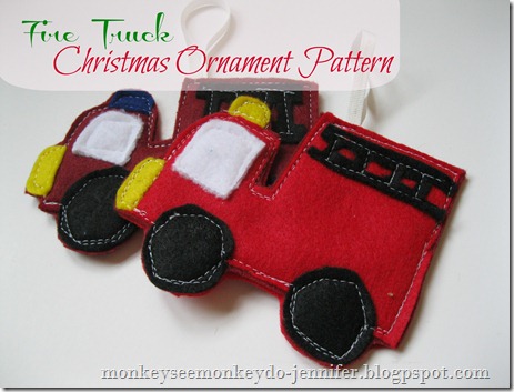 fire truck christmas ornament pattern