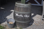 Over-sized wine barrels like this one are available as decor, or even as cocktail hour tables.