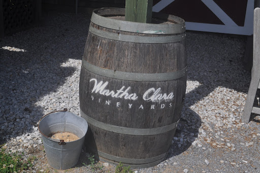 Over-sized wine barrels like this one are available as decor, or even as cocktail hour tables.