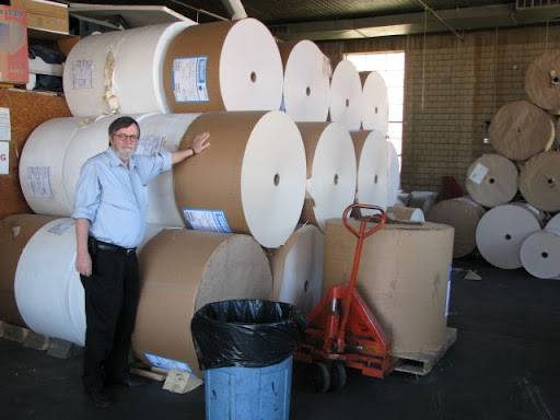 These enormous rolls of paper will eventually find thier way to the printing press and into the homes of readers as the printed edition of the West Plains Daily Quill.