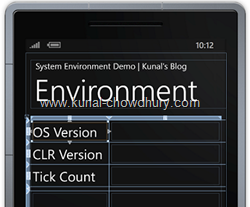 System.Environment Information in Windows Phone 7 - Design
