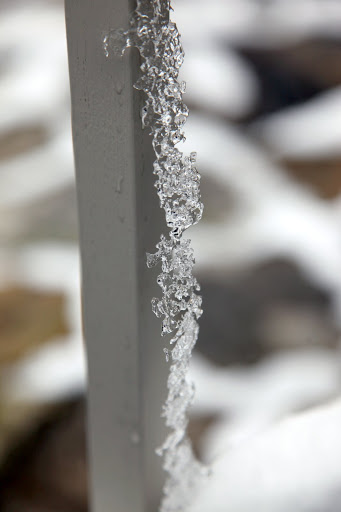 And look at the really neat ice formations on the railing posts.