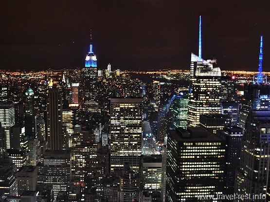 Skyscrapers in New York at night