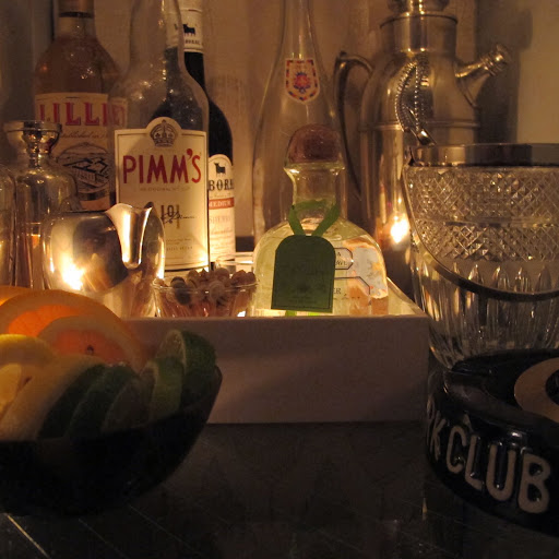 The way the bottles look by candlelight is so cool.