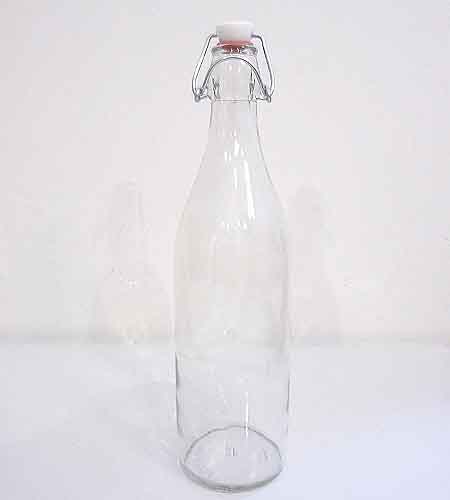 Re-usable glass bottles are great to keep packed in the car. You can fill them up over and over on the journey and cut back on cost while going green. (brookfarmgeneralstore.com)