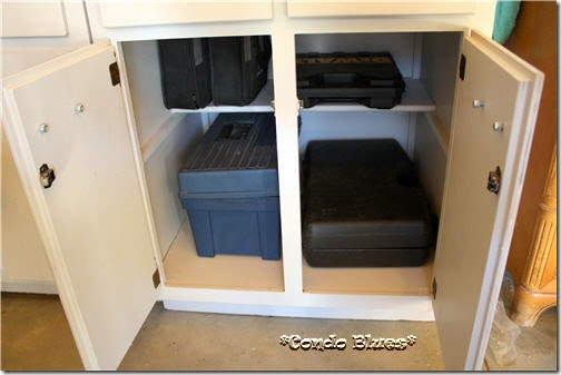 recycled tool storage bench