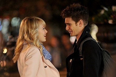 Emma Stone and Andrew Garfield on the Set of The Amazing Spider-Man 2 01