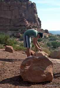 Bryce builds a cairn