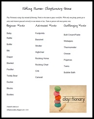 Sibling Shower Claytionary Word List Sibling Shower Claytionary Word List