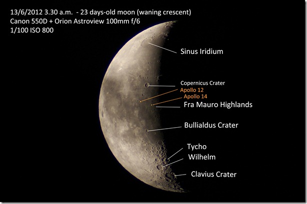 23 day old moon annotated