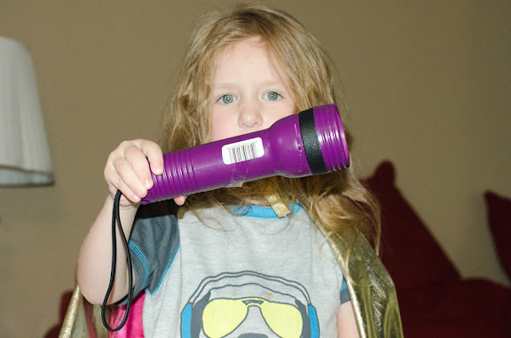 She loves the flashlight.
