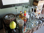 Obligatory mini-bar shot part 1 (ice bucket refilled 4 times a day, lemon, jar of pistachios, jar of nougat, decanters of port and muscadel, quarter jacks of brandy, whisky, vodka and gin, then the various types of glass for the various types of drinks - all hand blown glass by the way!).