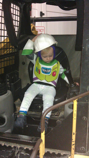 Driving a front skid loader