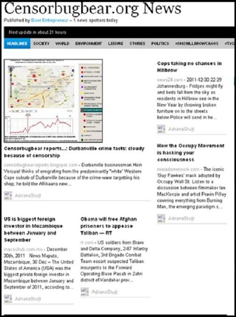 Censorbugbear Org NEWS Dec 31 2011 front page