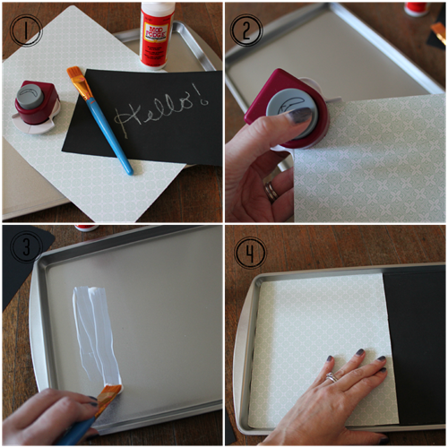 DIY Magnetic Chalkboard Organizer From Cookie Sheet