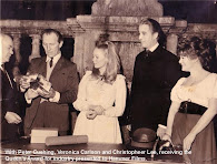 Barb Ewing With Peter Cushing In Hammer Award