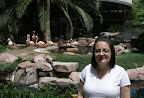 Christina at the flamingo habitiat at the Flamingo.