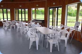 The Community Hall during set-up for Coffee Day.