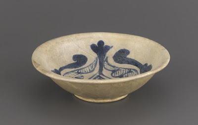 Bowl | Origin:  Iraq | Period: 9th century  Abbasid period | Details:  Not Available | Type: Earthenware painted over glaze | Size: H: 6.0  W: 20.5  cm | Museum Code: F1966.11 | Photograph and description taken from Freer and the Sackler (Smithsonian) Museums.