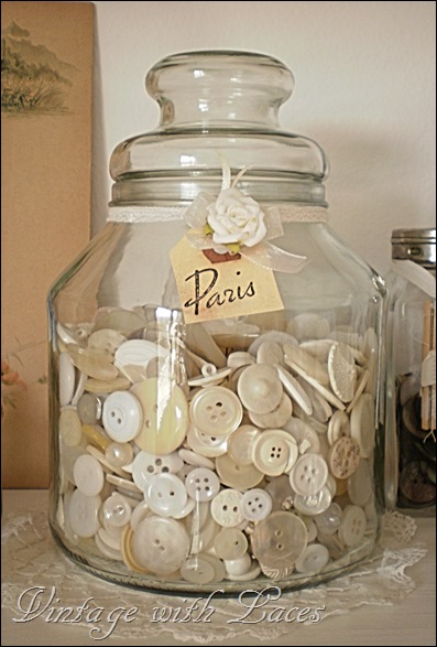 Button Jar - Studio Tour - Vintage with Laces