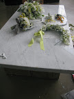 Here, the marble surface on which we shot all of the little personal items.