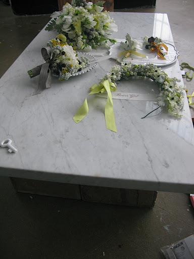 Here, the marble surface on which we shot all of the little personal items.