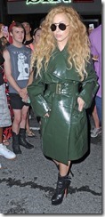 51187337 Singer Lady Gaga steps out in a green raincoat in New York City, New York on August 22, 2013. FameFlynet, Inc - Beverly Hills, CA, USA - +1 (818) 307-4813