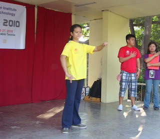 Regina Leonardo signs the Philippine National Anthem
