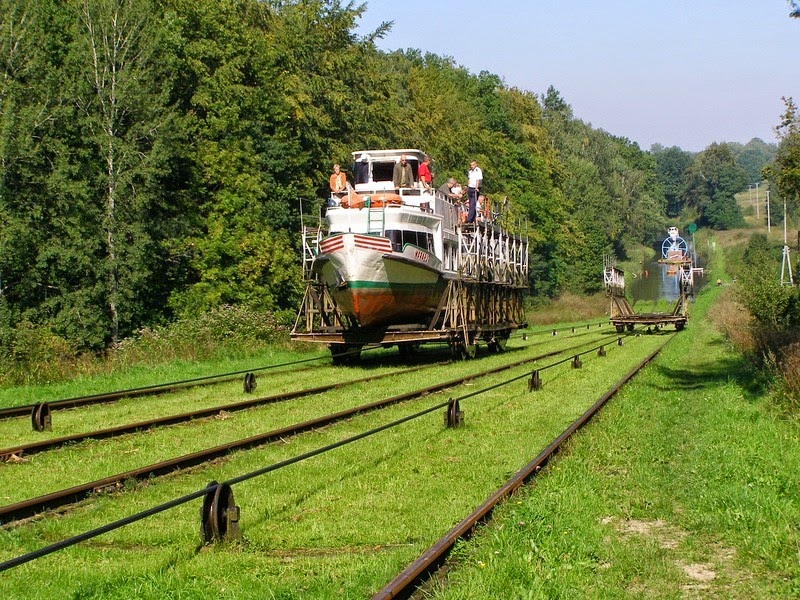 Thuyền di chuyển trên kênh Elblag-Ostroda ở Ba Lan. Elblag-canal-3%25255B6%25255D