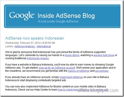 Screenshot Google Inside Adsense Blog Screenshot Google Inside Adsense Blog