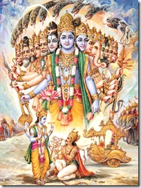 Lord Krishna showing universal form