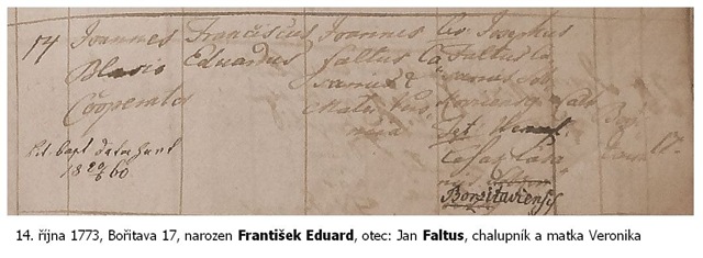 fol. 285-1773 František Faltus