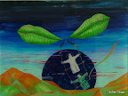 210 - Honey moon - 2008<br />
61 x 46 - Acrylique, sable, or sur résine précieuse