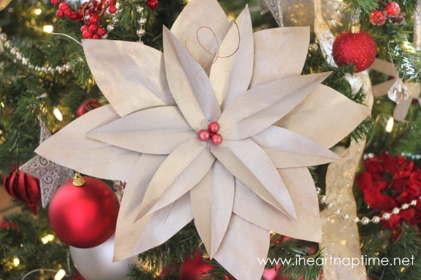 paper bag poinsettia tutorial