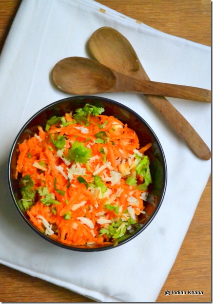 easy carrot coconut kothambari salad recipe