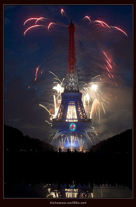 Eiffel Tower on Fire:On the occasion of Bastille Day (French National Holiday July 14)