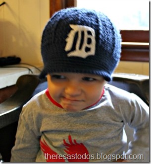 Crochet Detroit Tiger Brimmed Beanie